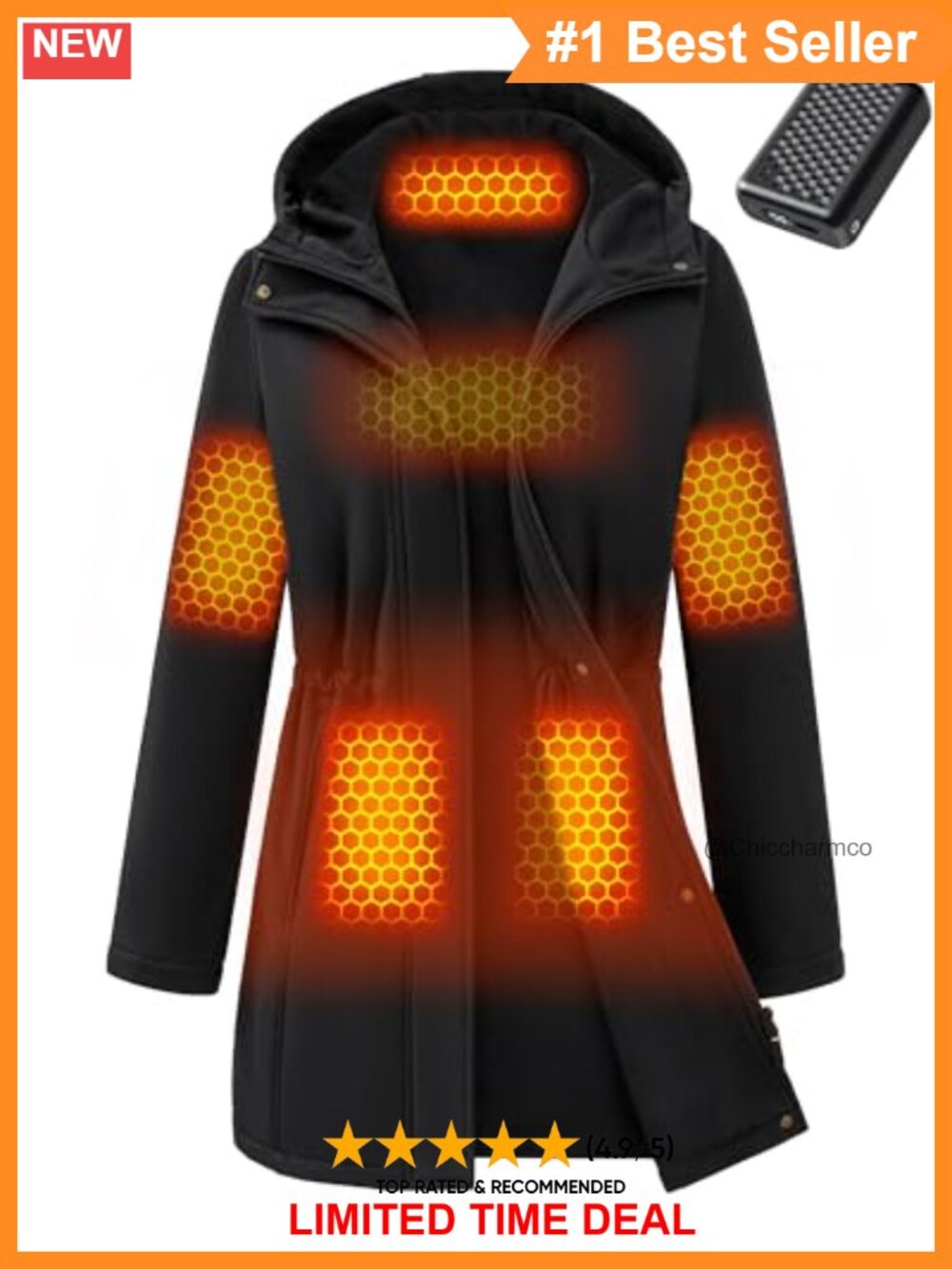 Graphene Heated Softshell Jacket Women 12V 6-Zone Heating Waterproof